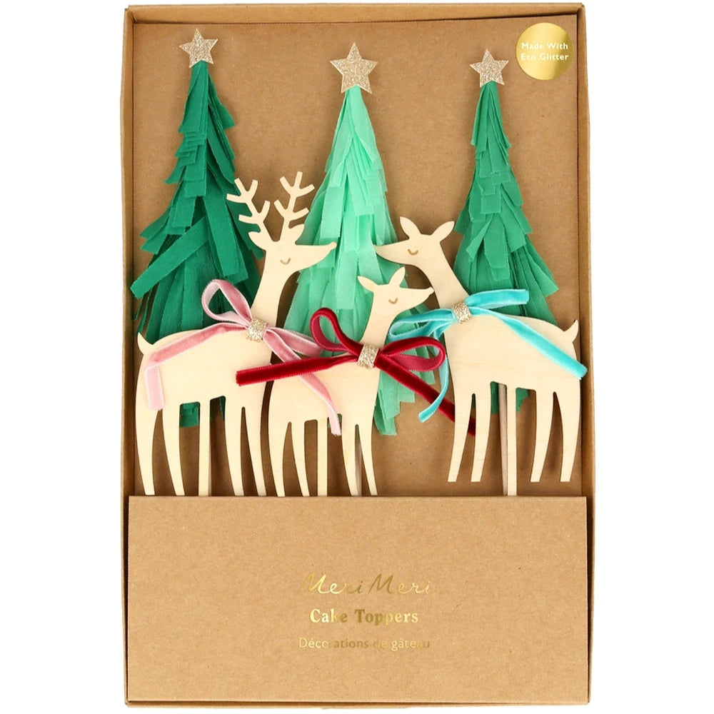 Cake Toppers Reindeer Family (6τμχ)